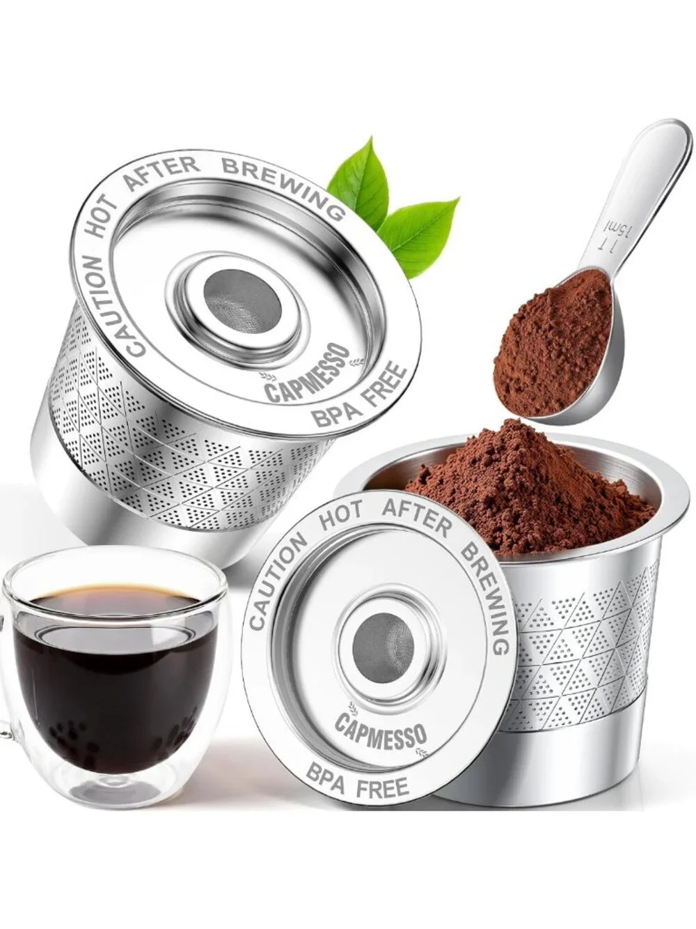 Reusable K Cups for Keurig - Stainless Steel Coffee Pods, Dual-Mesh Filter, BPA